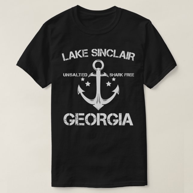 Camiseta LAKE SINCLAIR GEORGIA Campanha de Pesca Engraçado  (Frente do Design)