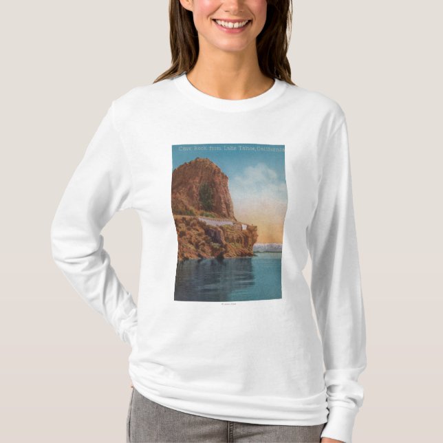 Camiseta Lake Tahoe, CA - rocha da caverna da opinião do (Frente)