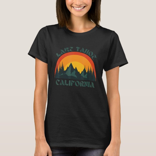 Camiseta Lake Tahoe California Camping Vacation Retro Vinta (Frente)