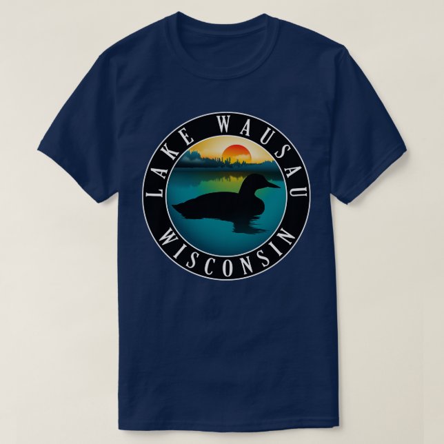 Camiseta Lake Wausau Wisconsin Loon (Frente do Design)