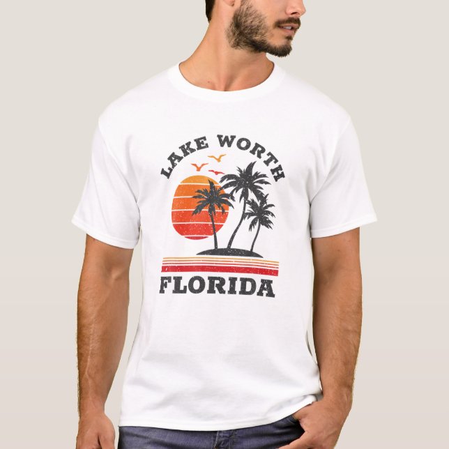 Camiseta Lake Worth Florida Retro Souvenir Gift (Frente)