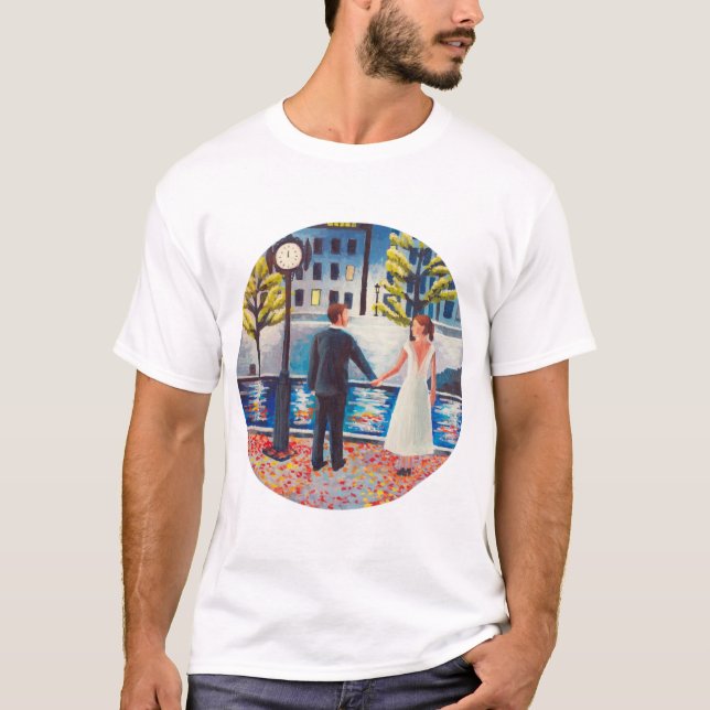 Camiseta Lalaland acrílico illust T Shirt ativo (Frente)