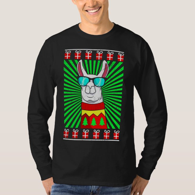 Camiseta Lama Alpaca Christmas Ugly Christmas (Frente)