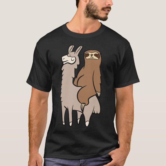 Camiseta Lama Bonita A Andar Em Llama Ama Llama E Lúteras (Frente)