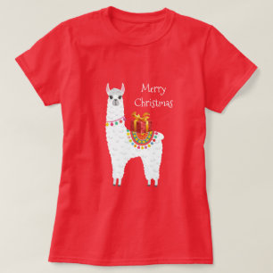 Camiseta Lama bonitinha de Natal Funky Alpaca