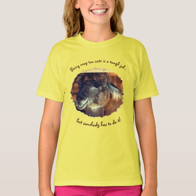 Camiseta Lama Bonito Muito Humorístico (Frente)