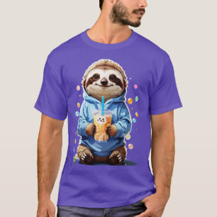 Camiseta Lama-branca num bebendo de capuz boba v1
