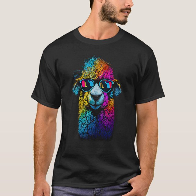 Camiseta Lama Colorful Cool Alpaca Alpacalover (Frente)