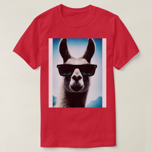 Camiseta Lama com óculos de sol 1 (Frente do Design)