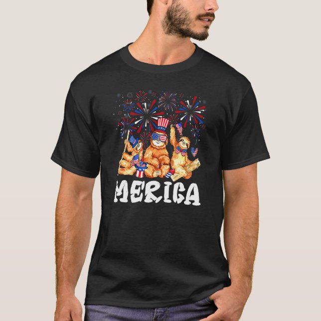 Camiseta Lama com óculos de sol de fogos de artifício que M (Frente)