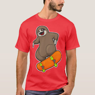 Camiseta Lama como skater com skate