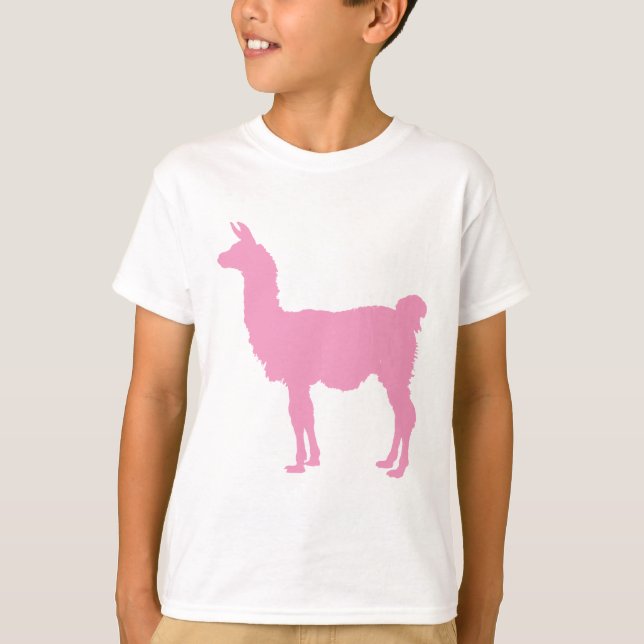 Camiseta Lama cor-de-rosa (Frente)