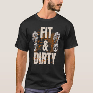 Camiseta Lama de execução do curso do obstacle Dirty Muddy