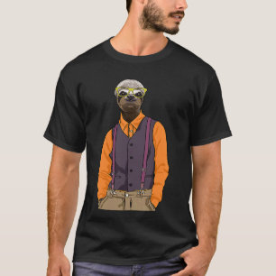 Camiseta Lama do hipster com óculos Leves