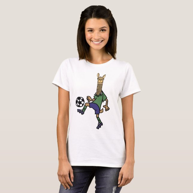 Camiseta Lama engraçado que joga desenhos animados do (Frente Completa)