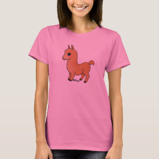 Camiseta Lama Laranja Cute