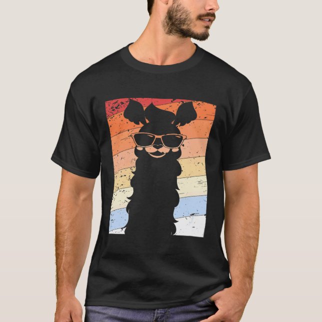 Camiseta Lama LLama Retro Vintage Alpaca (Frente)