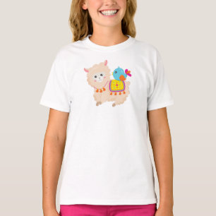 Camiseta Lama Mexicano, Lama Cute, Alpaca Cuta, Pássaro Azu