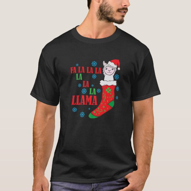 Camiseta Lama No Natal Sock Papai Noel (Frente)