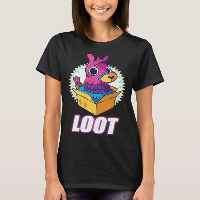 Camiseta Lama Pinata Loot a  idea for gamers fans of gaming (Frente)