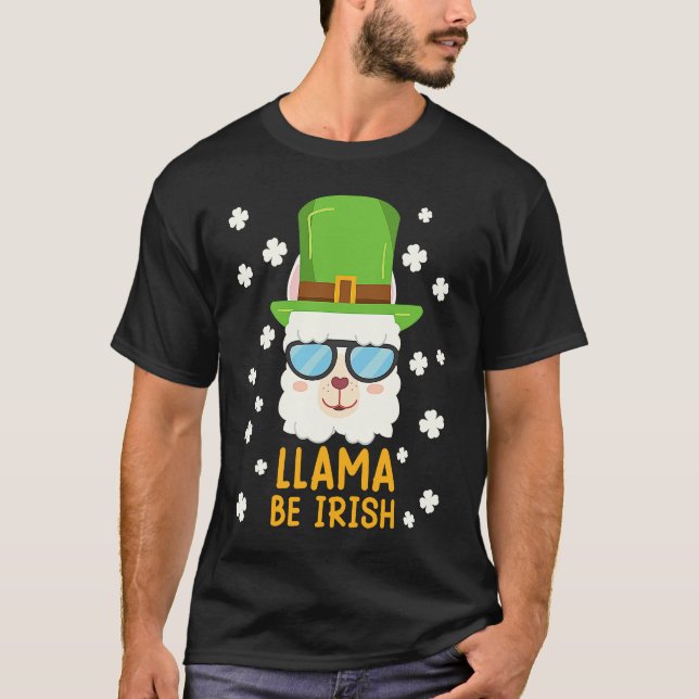 Camiseta Lama será o Dia de São Patrício irlandês Lama Alpa (Frente)