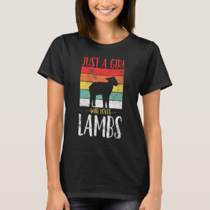 Camiseta Lamb Apenas Uma Menina Que Ama Os Borregos Retro V