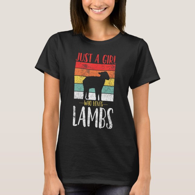 Camiseta Lamb Apenas Uma Menina Que Ama Os Borregos Retro V (Frente)