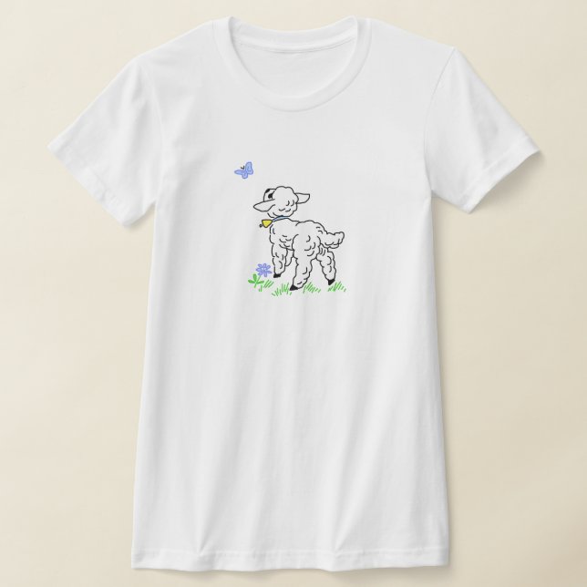 Camiseta Lamb com Borboleta Azul (Postura )