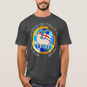Camiseta Lamb de Deus Agnus Dei Bíblia Citação Páscoa catól