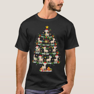Camiseta Lamb Lover Xmas Luzes Lambe Árvore de Natal