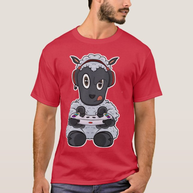 Camiseta Lamb With Gaming Controller I Funny Gaming I Gamer (Frente)