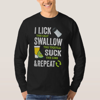Camiseta Lamber Engolir Chupar Repetir Tequila Cinco De Mai