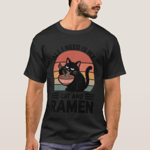 Camiseta Lamen de Gato Engraçado Eu Preciso do Meu Gato e L