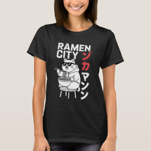 Camiseta Lamen de gato fofo para homens