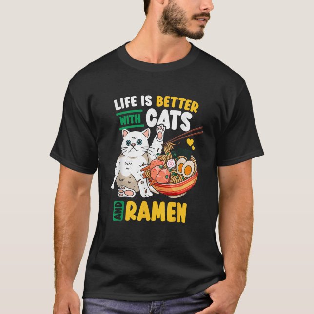 Camiseta Lamen de Gato Kawaii  (Frente)