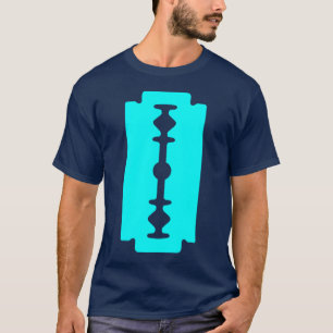 Camiseta Lâmina de barbear - Ciano no escuro