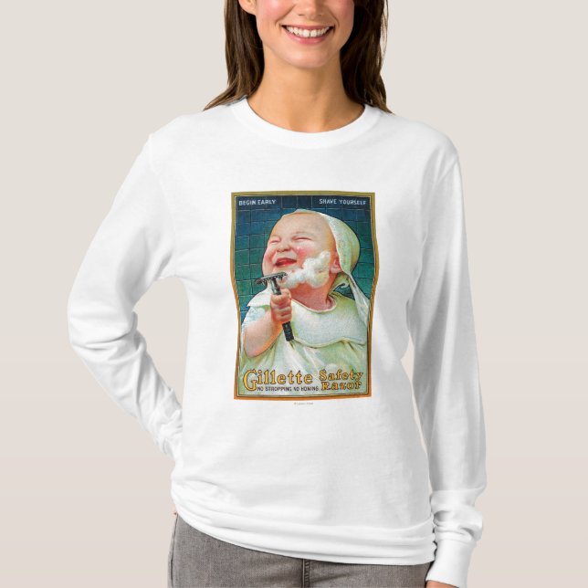 Camiseta Lâmina de segurança de Gillette - comece o Shave (Frente)