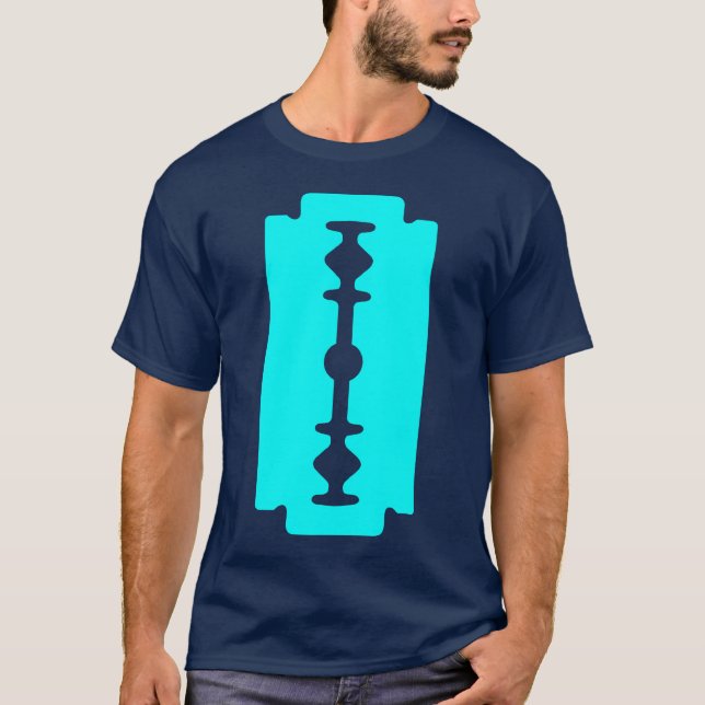 Camiseta Lâmina Razor - Ciano a Escuro (Frente)