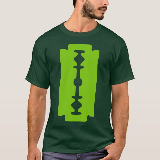 Camiseta Lâmina Razor - Verde marciano no escuro (Frente)