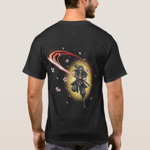 Camiseta Lâmina Samurai Flor de Cerejeira Elegante de Dup