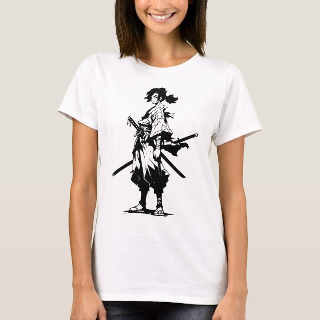 Camiseta Lâminas Gêmeas, Coração Feroz (Beleza Anime) (Frente)