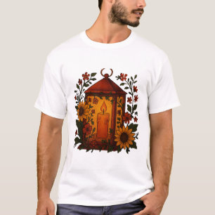 Camiseta Lâmpada Aconchegante com Arte de Girassóis
