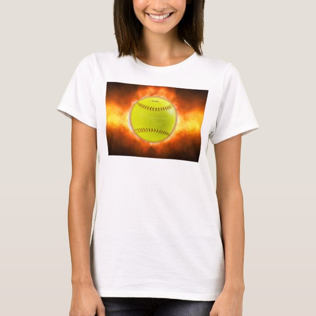 Camiseta Lâmpada amarela de foguete de softball SlipperyJoe (Frente)