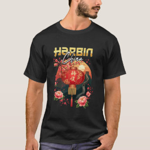 Camiseta Lâmpada Chinesa de Souvenir de Férias em Harbin Ch