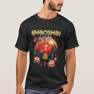 Camiseta Lâmpada Chinesa de Souvenir de Férias em Xangai Ch