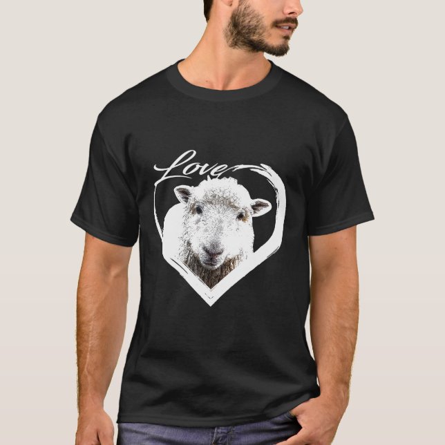 Camiseta Lâmpada de Amor, Lover de Ovinos Animais (Frente)