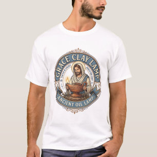 Camiseta Lâmpada de Barro Graça Lâmpada de Óleo Antiga Lâmp