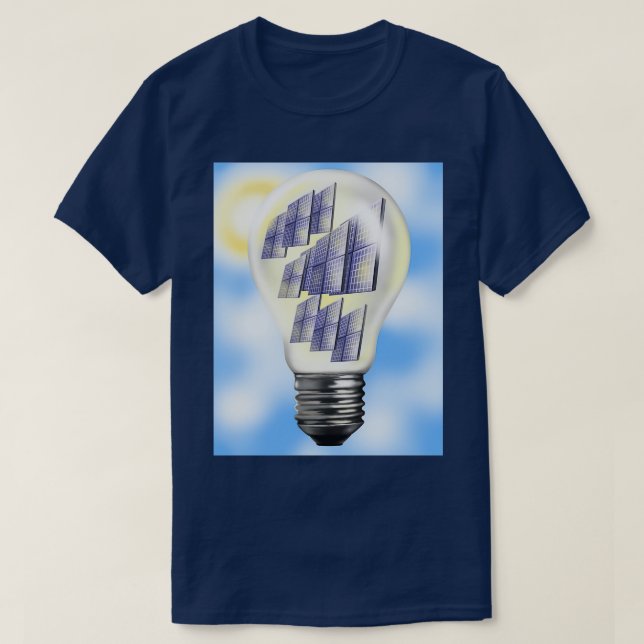Camiseta Lâmpada de energia solar (Frente do Design)