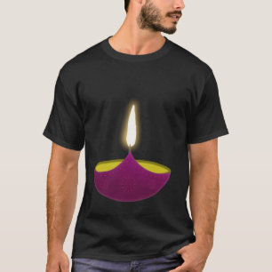 Camiseta Lâmpada Diya Diwali Hindu Sique, Budista Jain Oraç