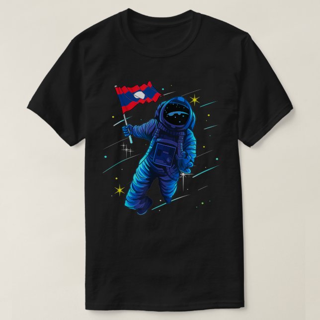 Camiseta Lâmpada do Astronauta Laosiano Herança do Laos (Frente do Design)